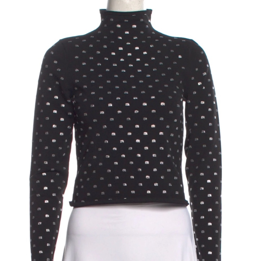 AUTHENTIC ALEXANDER WANG CRYSTAL LOGO TURTLENECK.
